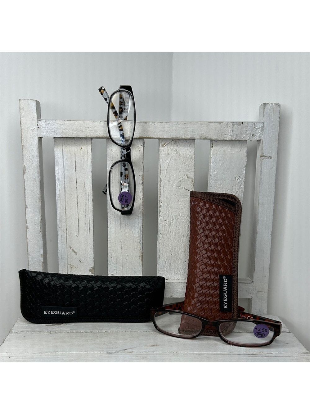 Eyeguard Women's Tortoise and Black Reading Glasses Set 3.5+